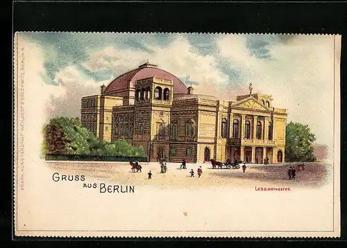 Lithographie Berlin, Lessingtheater, Friedrich-Karl-Ufer