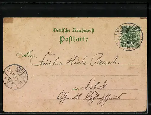 Lithographie Berlin, das Rote Rathaus, das Lutherdenkmal, Neuer Markt