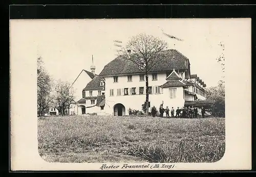 Foto-AK Cham, Männer am Kloster Frauenthal
