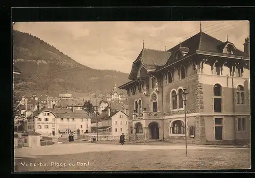 AK Vallorbe, la place du Pont, le restaurant du Casino