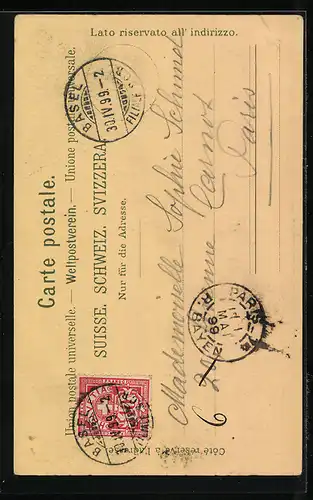 Mondschein-Lithographie Basel, St. Jacob-Denkmal