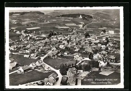 AK Schwarzenburg, Fliegeraufnahmevon Ort und Feldmark