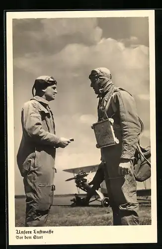 AK Unsere Luftwaffe - Vor dem Start, Kampfflieger, Briefing, Piloten