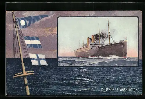 AK Dampfer George Washington im Abendlicht