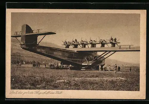 AK Wasserflugzeug Dornier Do X das grösste Flugschiff der Welt