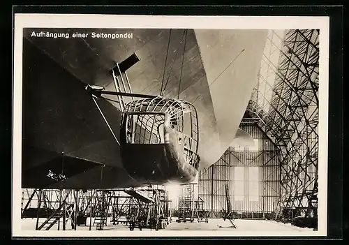 AK Luftschiffbau Zeppelin, Aufhängung einer Seitengondel