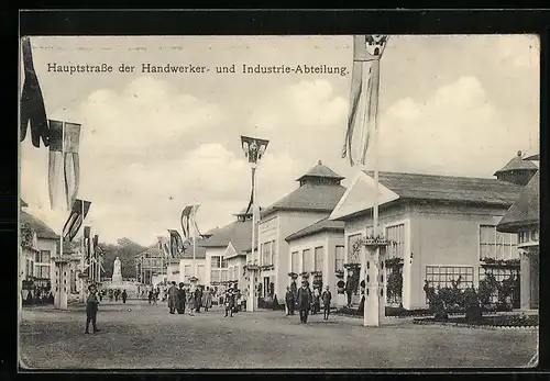 AK Komotau / Chomutov, Dt.-Böhm. Landesausstellung 1913, Hauptstrasse der Handwerker- u. Industrie-Abteilung
