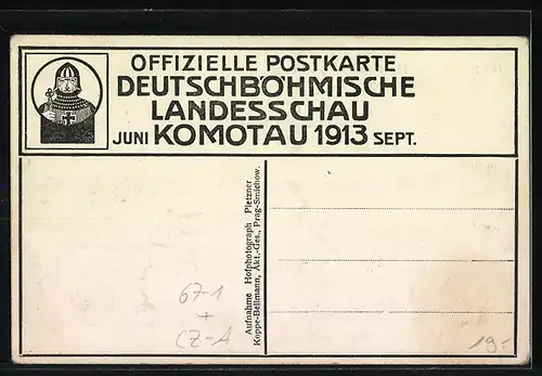 AK Komotau / Chomutov, Dt.-Böhm. Landesausstellung 1913, Hauptstrasse der Handwerker- u. Industrie-Abteilung