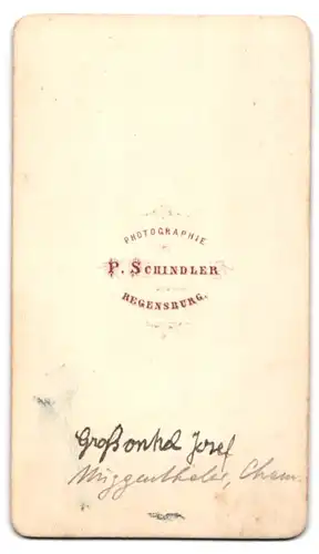 Fotografie P. Schindler, Regensburg, Portrait Josef Muggenthaler im Anzug mit Fliege