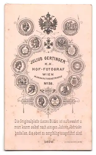 Fotografie Julius Gertinger, Wien, Margarethenstr. 28, Junge Dame mit Haarschmuck