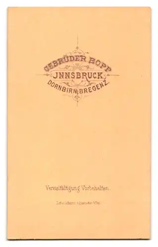 Fotografie Gebrüder Bopp, Innsbruck, Bürgerlicher Herr mit Vollbart