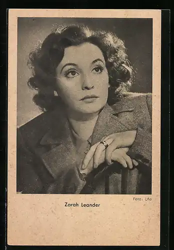 AK Schauspielerin Zarah Leander mit gewelltem Haar