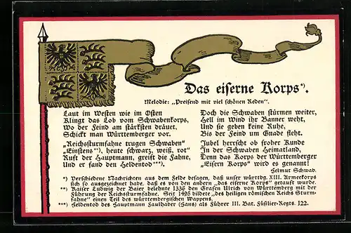AK Das eiserne Korps, Heldentod des Hauptmanns des II.Bat. Inf.-Regts. 122 Hans Faulhaber