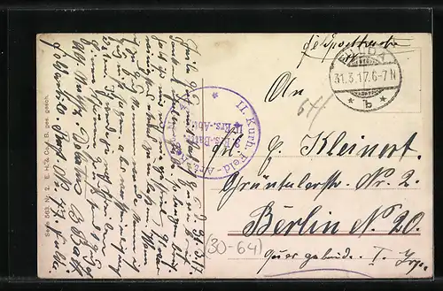 AK Behalt mich lieb, Soldat mit seiner Liebsten