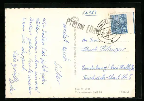 AK Landpoststempel Prerow (Darss)