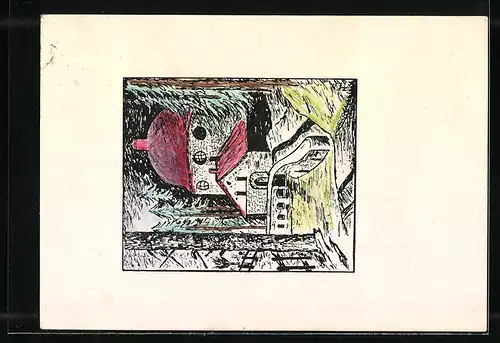 AK Landpoststempel Ried über Günzach