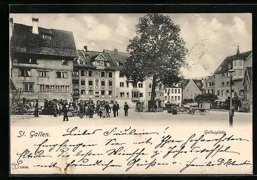 AK St. Gallen, Ansicht vom Gallusplatz