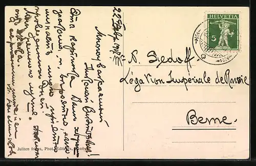 AK Gland, Vue du Sanatorium de Léman