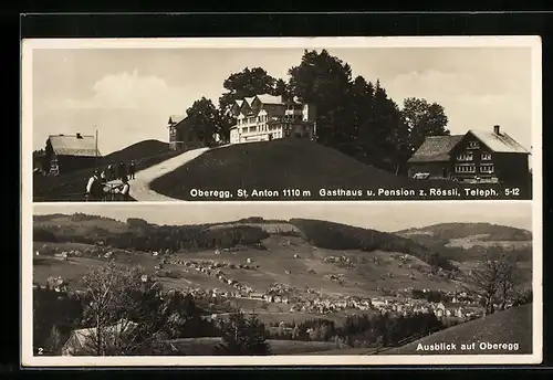 AK Oberegg-St. Anton, Gasthaus & Pension z. Rössli, Totalansicht