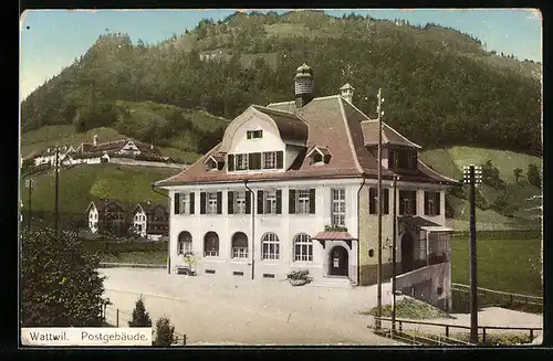 AK Wattwil, Ansicht vom Postgebäude