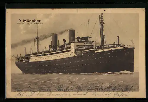 AK Passagierschiff München auf See