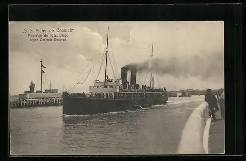 AK SS Pieter de Conick, Paquebot de l`Etat Belge, Passagierschiff
