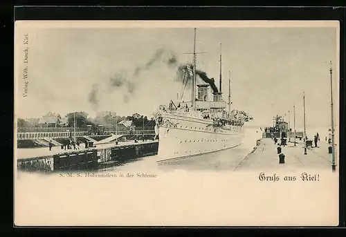 AK Kiel, SMS Hohenzollern in der Schleuse