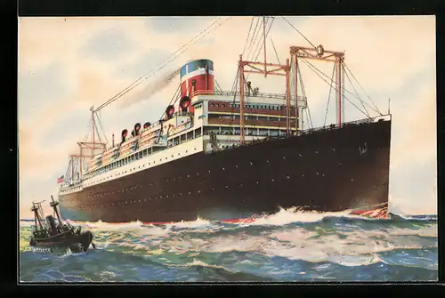 Künstler-AK Passagierschiff SS President Roosevelt