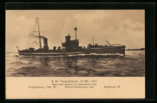 AK Kriegsschiff SM Torpedoboot S120-131