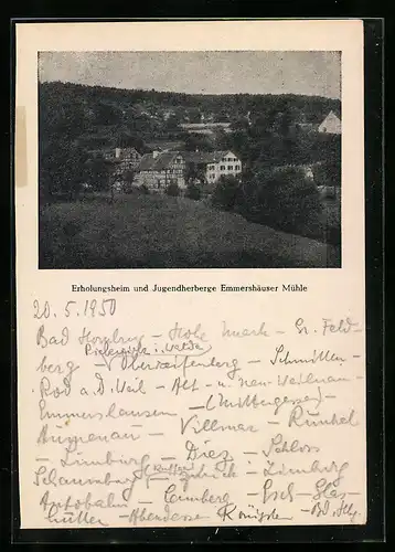 AK Emmershausen /Kreis Usingen, Erholungsheim und Jugendherberge Emmershäuser Mühle