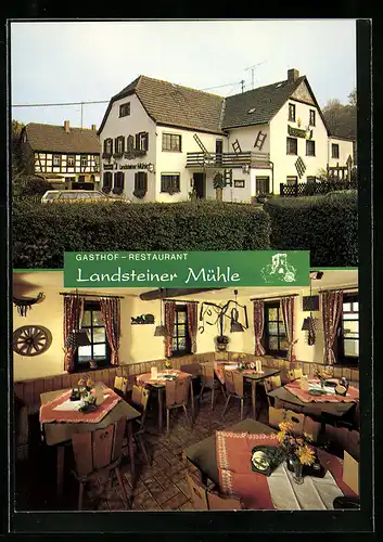 AK Weilrod, Gasthof-Pension Landsteiner Mühle mit Innenansicht