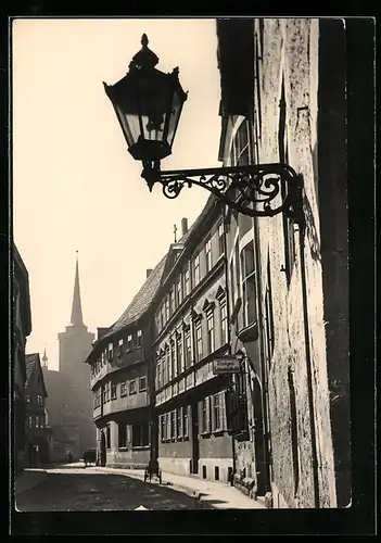 AK Erfurt, Allerheiligenstrasse mit Röntgen-Schirmbildstelle