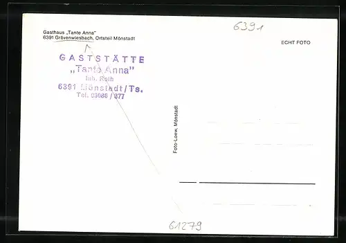 AK Grävenwiesbach OT Mönstadt, Gasthaus Tante Anna, Innenansicht, Teilansicht