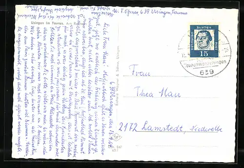 AK Usingen im Taunus, Strassenpartie am Rathaus mit Gasthof