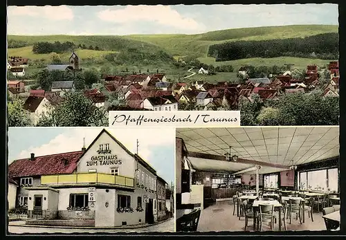 AK Pfaffenwiesbach /Ts., Gasthaus zum Taunus, Innenansicht, Teilansicht