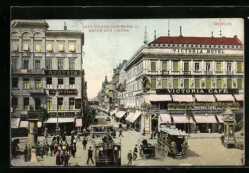 AK Berlin, Ecke Friedrichstrasse und Unter den Linden