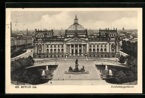 AK Berlin-Tiergarten, Reichstagsgebäude, Aussenansicht