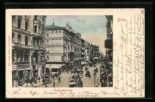 AK Berlin, Friedrichstrasse mit Kaiser-Hotel
