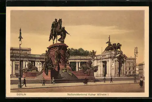 AK Berlin, Blick auf das Nationaldenkmal Kaiser Wilhelm I.