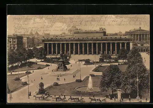 AK Berlin, Lustgarten und Museum mit Denkmal