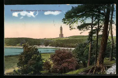 AK Berlin-Grunewald, Grunewald-Turm, aus der Ferne gesehen