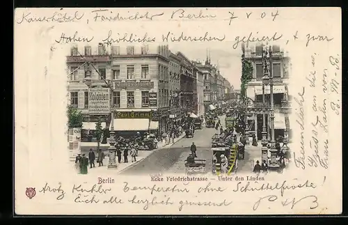 AK Berlin, Cafe Victoria Unter den Linden Ecke Friedrichstrasse