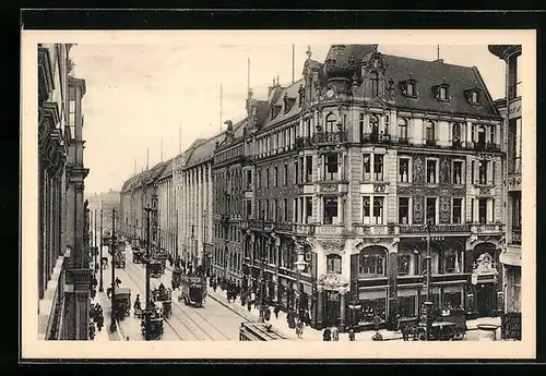 AK Berlin, Strassenbahnverkehr in der Leipzigerstrasse