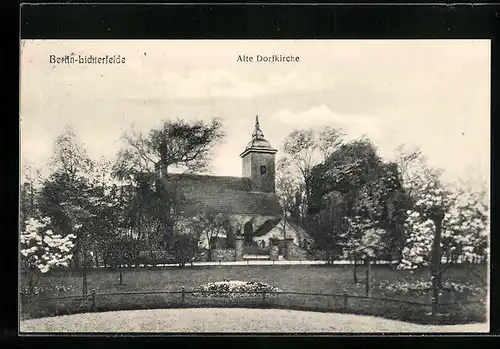 AK Berlin-Lichterfelde, Alte Dorfkirche im Frühling