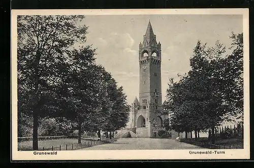 AK Berlin-Grunewald, Blick auf Kaiser-Wilhelm-Turm