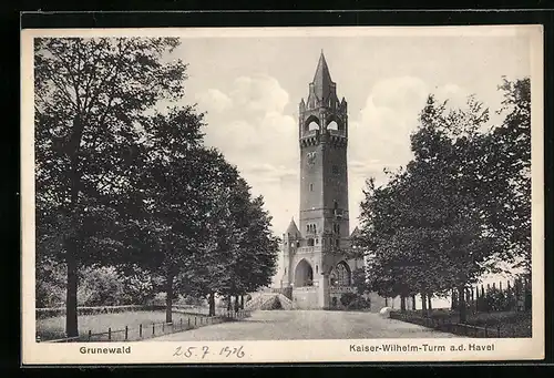 AK Berlin-Grunewald, Blick auf Kaiser-Wilhelm-Turm