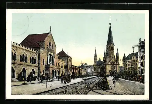 AK Berlin-Charlottenburg, Hardenbergstrasse mit Kaiser Wilhelm-Gedächtniskirche