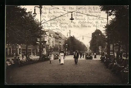 AK Berlin, Strasse Unter den Linden mit Passanten