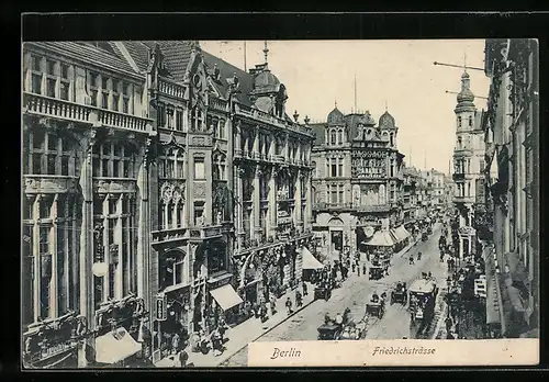 AK Berlin, Friedrichstrasse, Ecke Behrenstrasse mit Panopticum