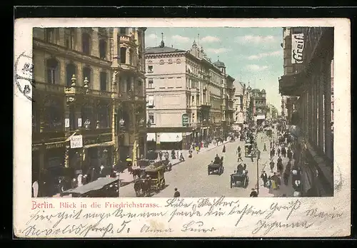 AK Berlin, Friedrichstrasse mit Kaiser-Hotel
